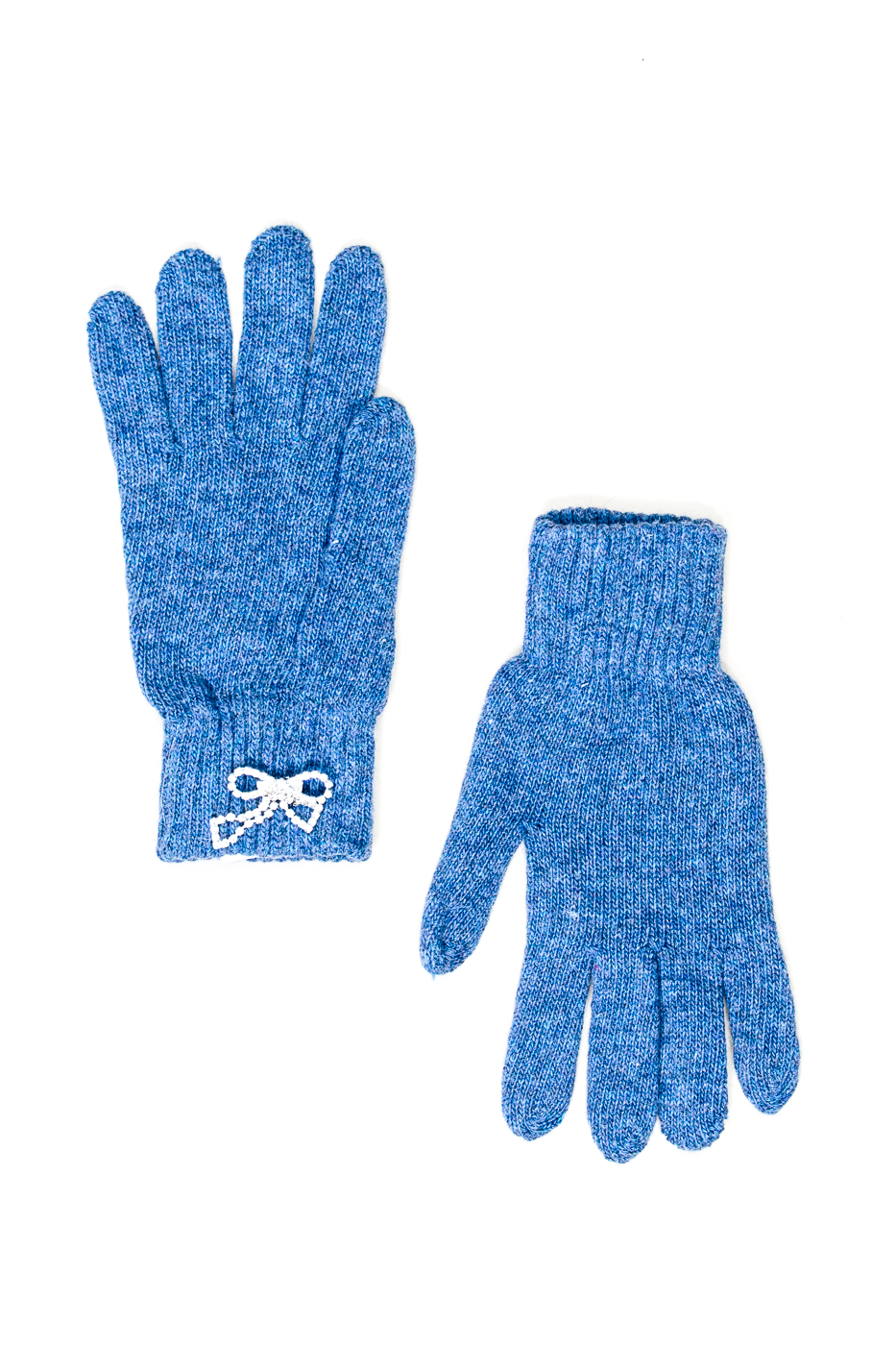 GUANTO MAGLIA CON FIOCCO GIOIELLO, TG UNICA - LIGHT BLUE